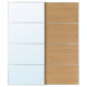 Drzwi przesuwne, aluminium lustro/2str imit. dębu AULI / MEHAMN 596.158.03