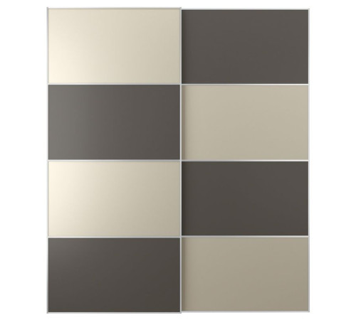 Drzwi przesuwne, aluminium 2str/ciemnoszary szarobeżowy MEHAMN 694.362.69