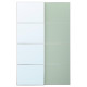 Drzwi przesuwne, aluminium 2str/jasnozielony lustro MEHAMN/AULI 695.521.93