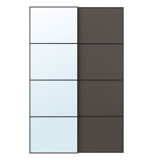 Раздвижная дверь, черное зеркало/двусторонняя темно-серая AULI / MEHAMN 695.605.79