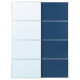 Drzwi przesuwne, aluminium lustro/2str niebieski AULI / MEHAMN 696.157.89