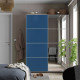 Drzwi przesuwne, aluminium lustro/2str niebieski AULI / MEHAMN 696.157.89