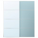 Drzwi przesuwne, aluminium 2str/jasnoniebieski lustro MEHAMN/AULI 895.521.87