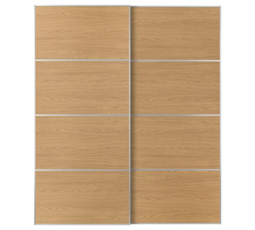 Drzwi przesuwne, aluminium/2str imit. dębu MEHAMN 896.090.18