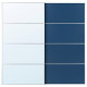Drzwi przesuwne, aluminium lustro/2str niebieski AULI / MEHAMN 896.157.93