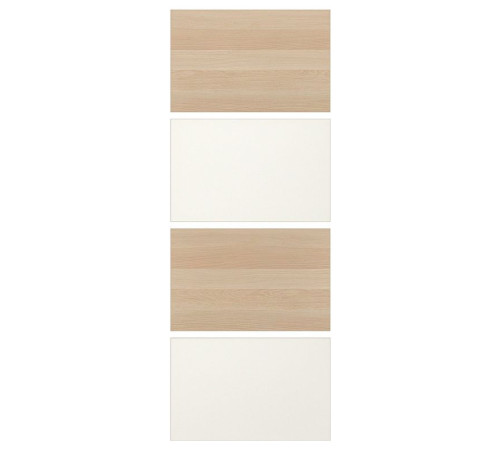 4 panele do ramy drzwi przesuwanych, imitacja dębu bejcowanego na biało/biały MEHAMN 904.211.95