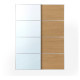 Drzwi przesuwne, aluminium lustro/2str imit. dębu AULI / MEHAMN 996.157.97