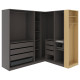 Szafa narożna, ciemnoszary ciemnoszary/imit. dębu PAX 896.234.77