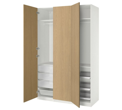 Kombinacja szafy, biały/imit. dębu PAX / STORKLINTA 095.626.75