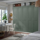 Kombinacja szafy, biały/szarozielony PAX / GRIMO 095.792.80