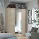 Kombinacja szafy, szarobeżowy/szarobeżowy lustro PAX / KAMMARTORP/TYSSEDAL 296.032.41