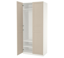 Szafa, biały/jasnobeżowy PAX / FLISBERGET 395.006.57
