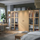 Kombinacja szafy, biały/okl dęb szkło PAX / TONSTAD 395.499.08