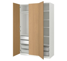 Гардеробная комбинация, белый/имитация дуба PAX / STORKLINTA 495.625.55