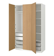 Гардеробная комбинация, белый/имитация дуба PAX / STORKLINTA 495.625.55