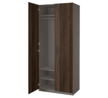 Kombinacja szafy, ciemnoszary/ciemnobrązowy bejcowany dąb, imitacja PAX / STORKLINTA 495.625.98