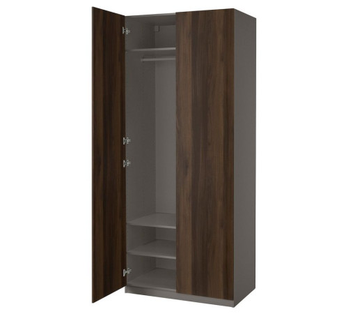 Kombinacja szafy, ciemnoszary/ciemnobrązowy bejcowany dąb, imitacja PAX / STORKLINTA 495.625.98