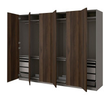 Kombinacja szafy, ciemnoszary/ciemnobrązowy bejcowany dąb, imitacja PAX / STORKLINTA 495.629.56