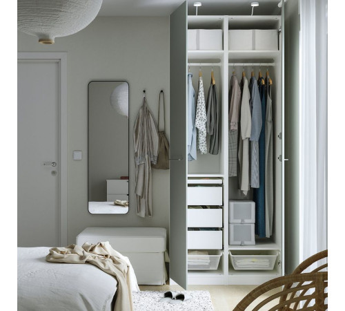 Kombinacja szafy, biały/szarozielony PAX / REINSVOLL 594.781.08
