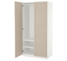 Szafa, biały/jasnobeżowy PAX / FLISBERGET 595.006.61