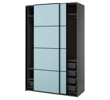 Szafa z przesuwanymi drzwiami, ciemnoszary/2str jasnoniebieski PAX / MEHAMN 595.516.79