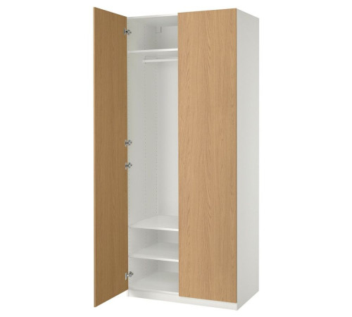 Kombinacja szafy, biały/imit. dębu PAX / STORKLINTA 595.625.88