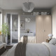 Kombinacja szafy, biały połysk/jasnopomarańczowy lustro PAX / FARDAL/ÅHEIM 595.966.92