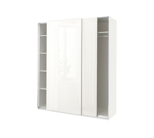 Szafa, biały/połysk/biel PAX / HASVIK 694.898.99