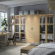 Kombinacja szafy, szarobeżowy/okl dęb szkło PAX / TONSTAD 795.499.25