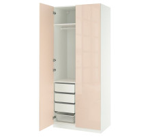 Kombinacja szafy, biały/połysk jasnopomarańczowy PAX / FARDAL 795.908.06