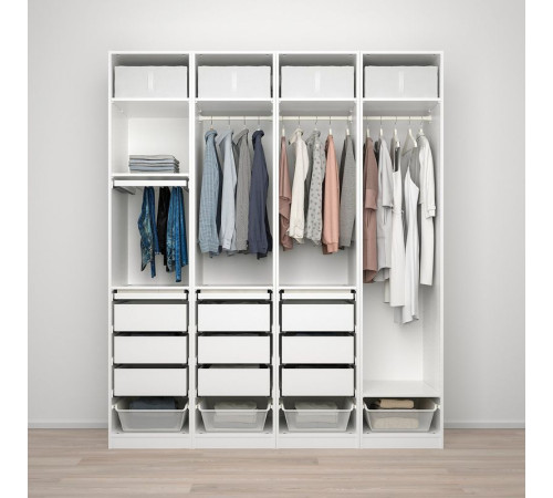 Kombinacja szafy, biały/szarobeżowy lustro PAX / REINSVOLL/ÅHEIM 893.856.07