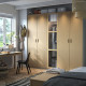 Kombinacja szafy, szarobeżowy/okl dęb szkło PAX / TONSTAD 895.512.63