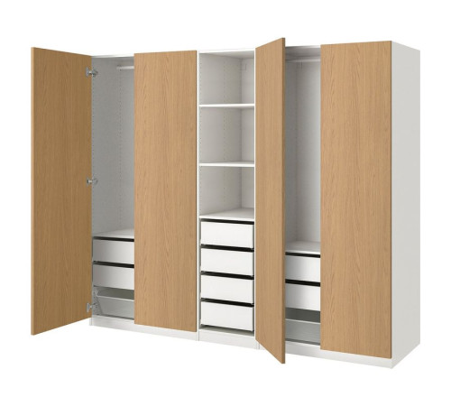 Kombinacja szafy, biały/imit. dębu PAX / STORKLINTA 895.628.84