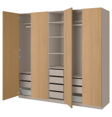Гардеробная комбинация, серо-бежевый/имитация дуба PAX / STORKLINTA 895.628.98