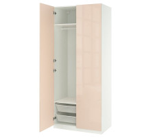 Kombinacja szafy, biały/połysk jasnopomarańczowy PAX / FARDAL 895.907.97