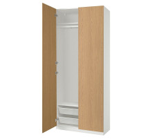 Гардеробная комбинация, белый/имитация дуба PAX / STORKLINTA 995.626.09