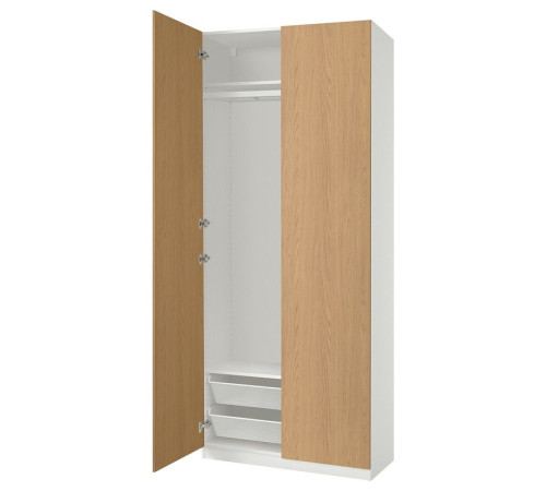Kombinacja szafy, biały/imit. dębu PAX / STORKLINTA 995.626.09