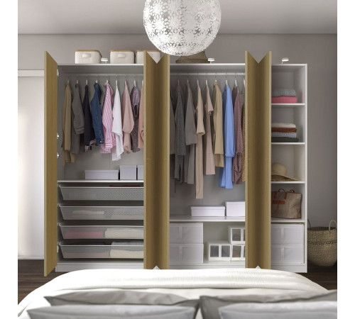 Kombinacja szafy, biały/imit. dębu PAX / STORKLINTA 995.628.50