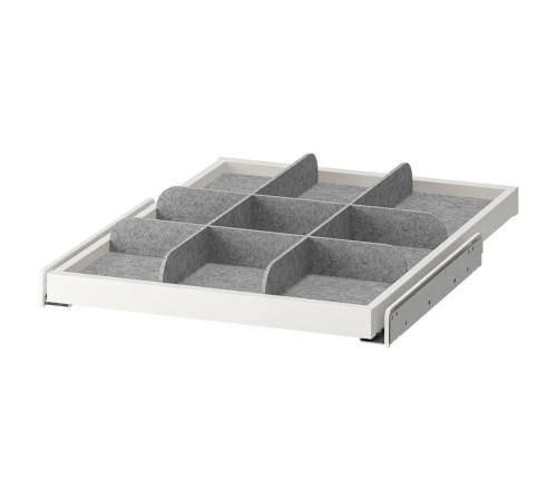 Wysuwana półka z przegrodą, biały/jasnoszary KOMPLEMENT 493.320.03
