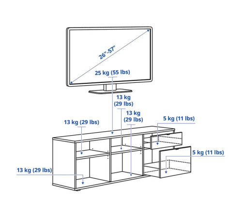 Szafka pod TV, biały VIHALS 204.832.95