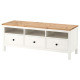 Szafka pod TV, biała bejca/jasnobrązowy HEMNES 504.135.26