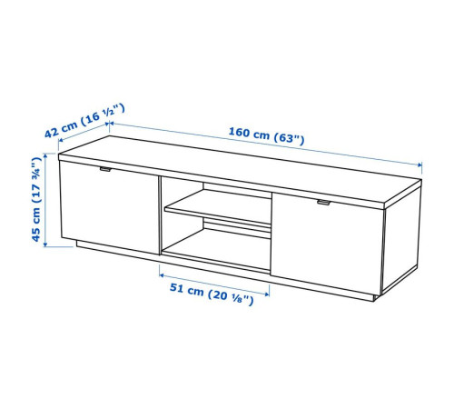 Szafka pod TV, połysk biały BYÅS 802.277.97