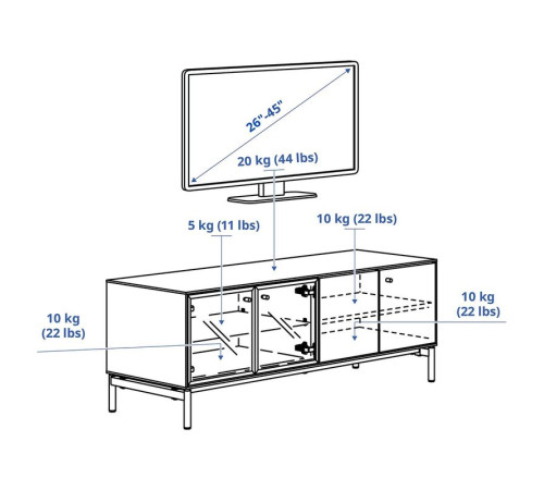 Тумба под телевизор, черная/дубовый шпон BOASTAD 805.070.24