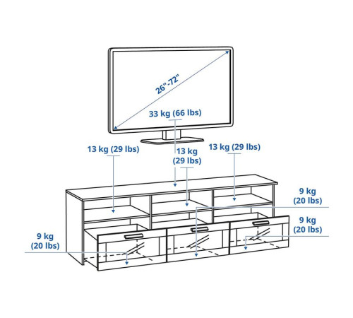 Szafka pod TV, biały BRIMNES 504.098.74