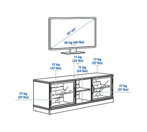 Szafka pod TV, szarobrązowy LANESUND 504.665.53
