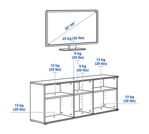 Szafka pod TV, biały SKRUVBY 805.035.49
