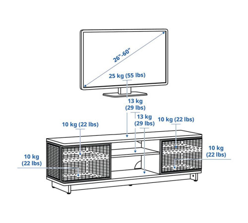Szafka pod TV, rattan FRYKSÅS 805.740.99