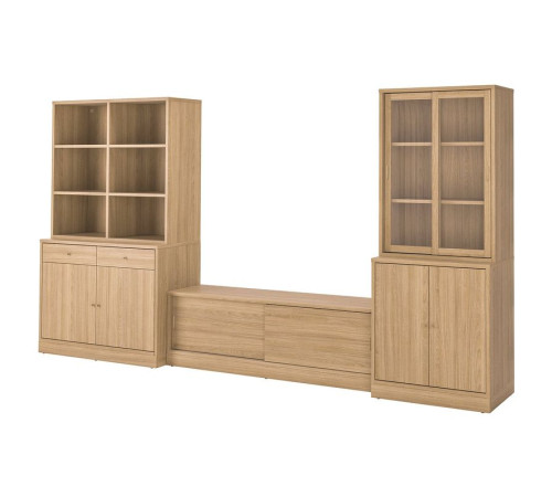 Szafka pod TV, okl dęb/szkło bezbarwne TONSTAD 095.150.66
