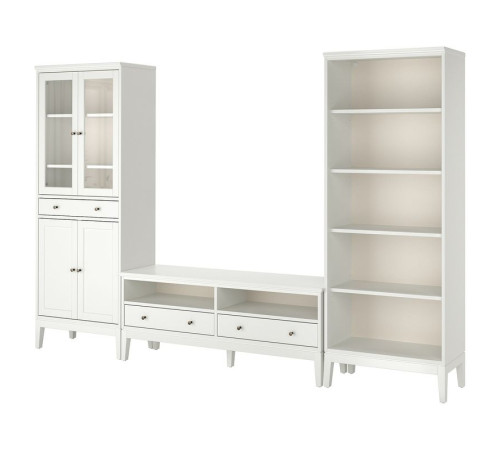 Szafka pod TV, szkło/biały IDANÄS 194.373.32
