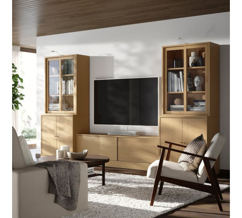 Szafka pod TV, okl dęb/szkło bezbarwne TONSTAD 195.150.61